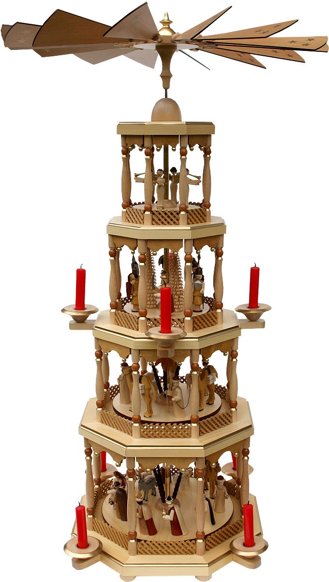 Richard Glässer Pyramide Christi Geburt 4stöckig Natur
