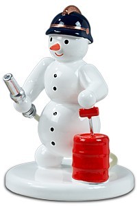 Ellmann Schneemann Feuerwehrmann mit Spritze