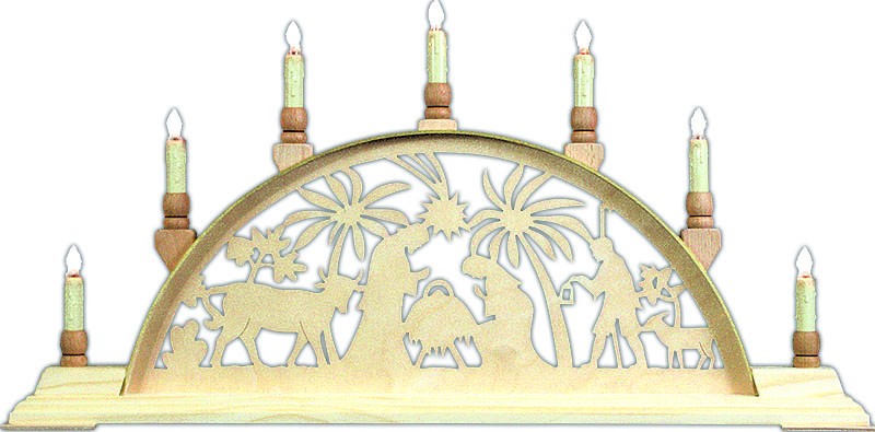 Holger Seidel Schwibbogen Christi Geburt, klein 63cm