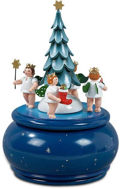 Ellmann Spieldose Advendtengel mit Baum