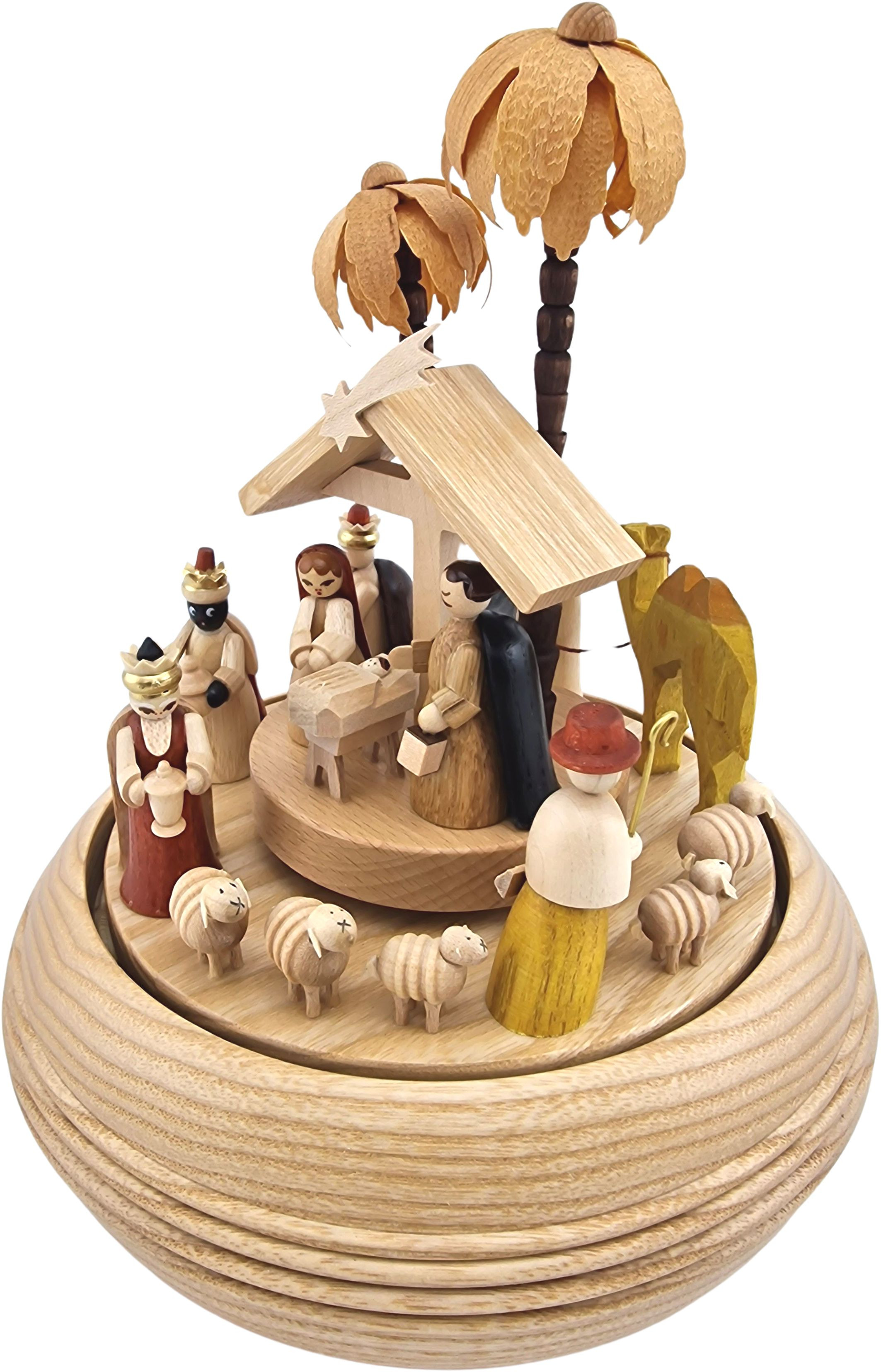 Richard Glässer Spieldose Christi Geburt, natur, 36er Spielwerk - Stille Nacht