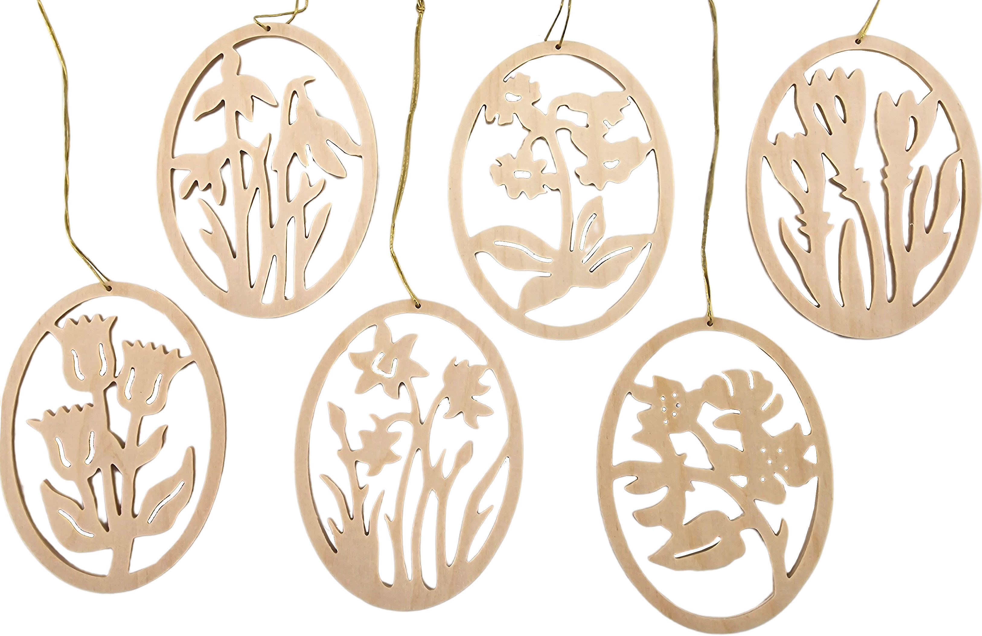Taulin Baumbehang mit Frühlingsblumendekor, 6er Set