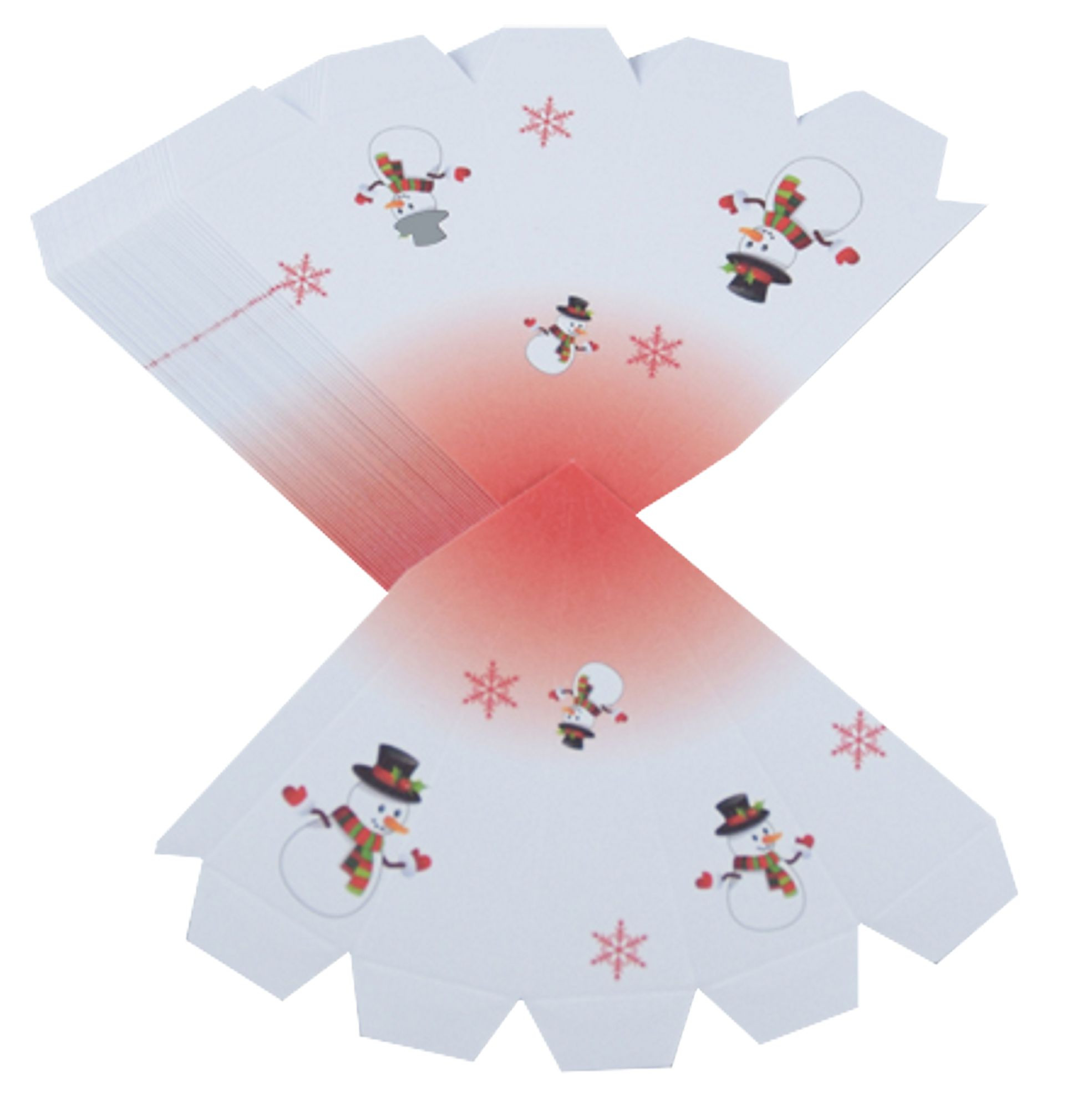 Bastelset 3er-Set Marienberger Adventssterne - Schneemann, weiß, rote Spitze