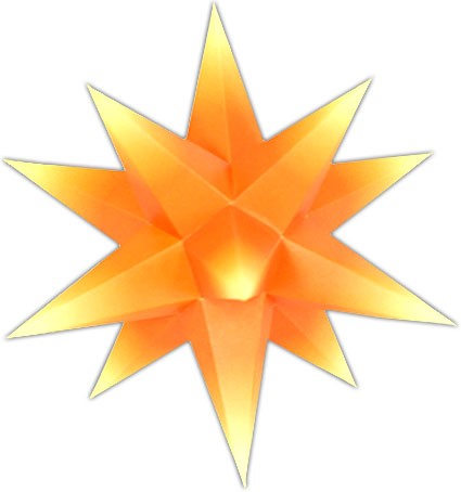 Marienberger Adventsstern - oranger Kern mit gelber Spitze