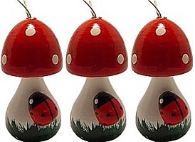 Gröschel Pilz mit Käfer (weiß) 3 Stück