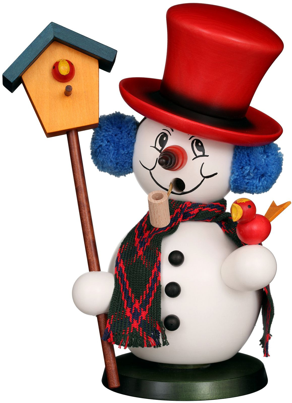 Christian Ulbricht Räuchermann Schneemann mit Vogelhaus