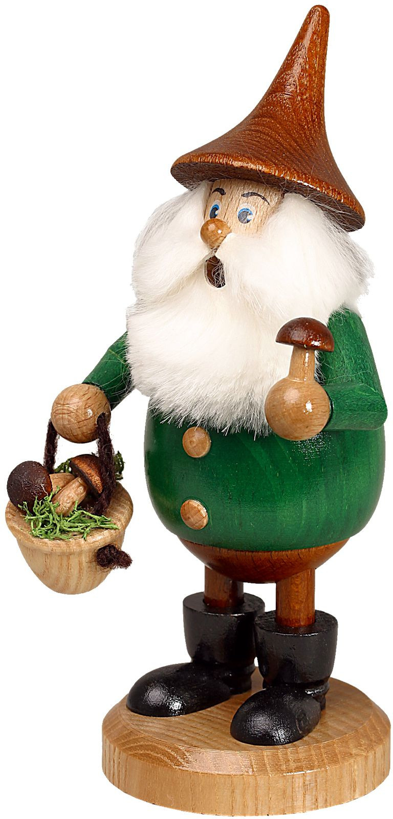 Drechselwerkstatt Uhlig Räuchermann Waldwichtel mit braunem Hut