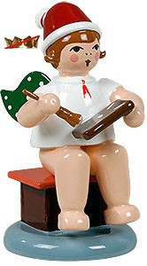 Ellmann Weihnachtsengel mit Pfefferkuchen - sitzend, ohne Krone