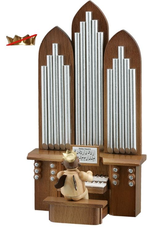 Ellmann Engel mit Orgel Natur (ohne Spielwerk) ohne-Krone