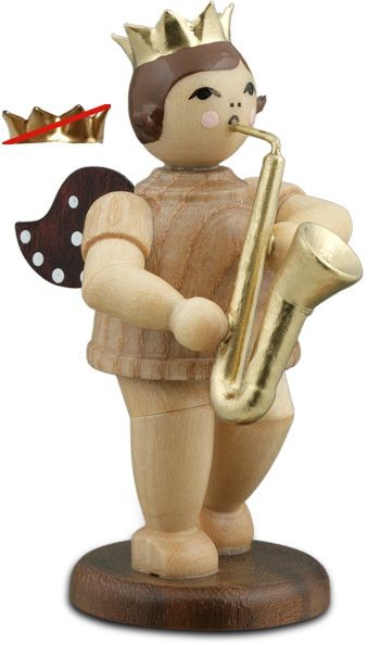 Ellmann Engel mit Saxophon - ohne Krone, natur
