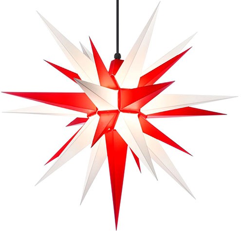Herrnhuter Stern A7 für Außen, weiß/rot - 68 cm