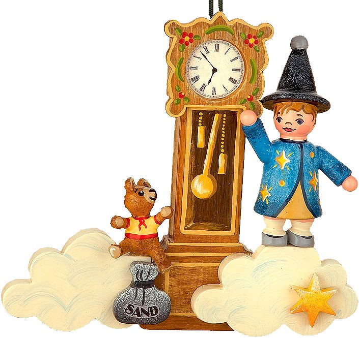 Hubrig Volkskunst Baumbehang Sandmann, Teddy, Uhr