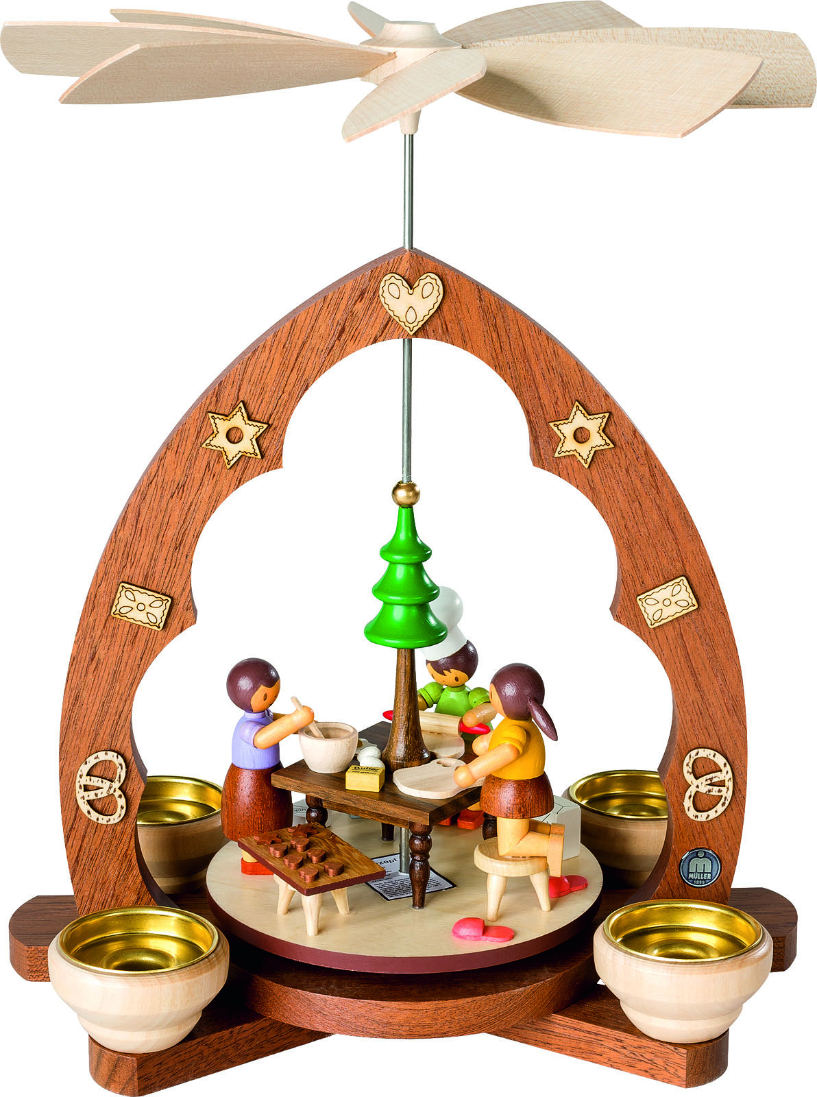 Kleinkunst Müller Pyramide Weihnachtsbäckerei Spitzbogen 1-stöckig