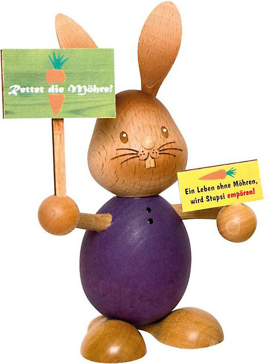 Drechslerei Kuhnert Stupsi Hase Demonstrant