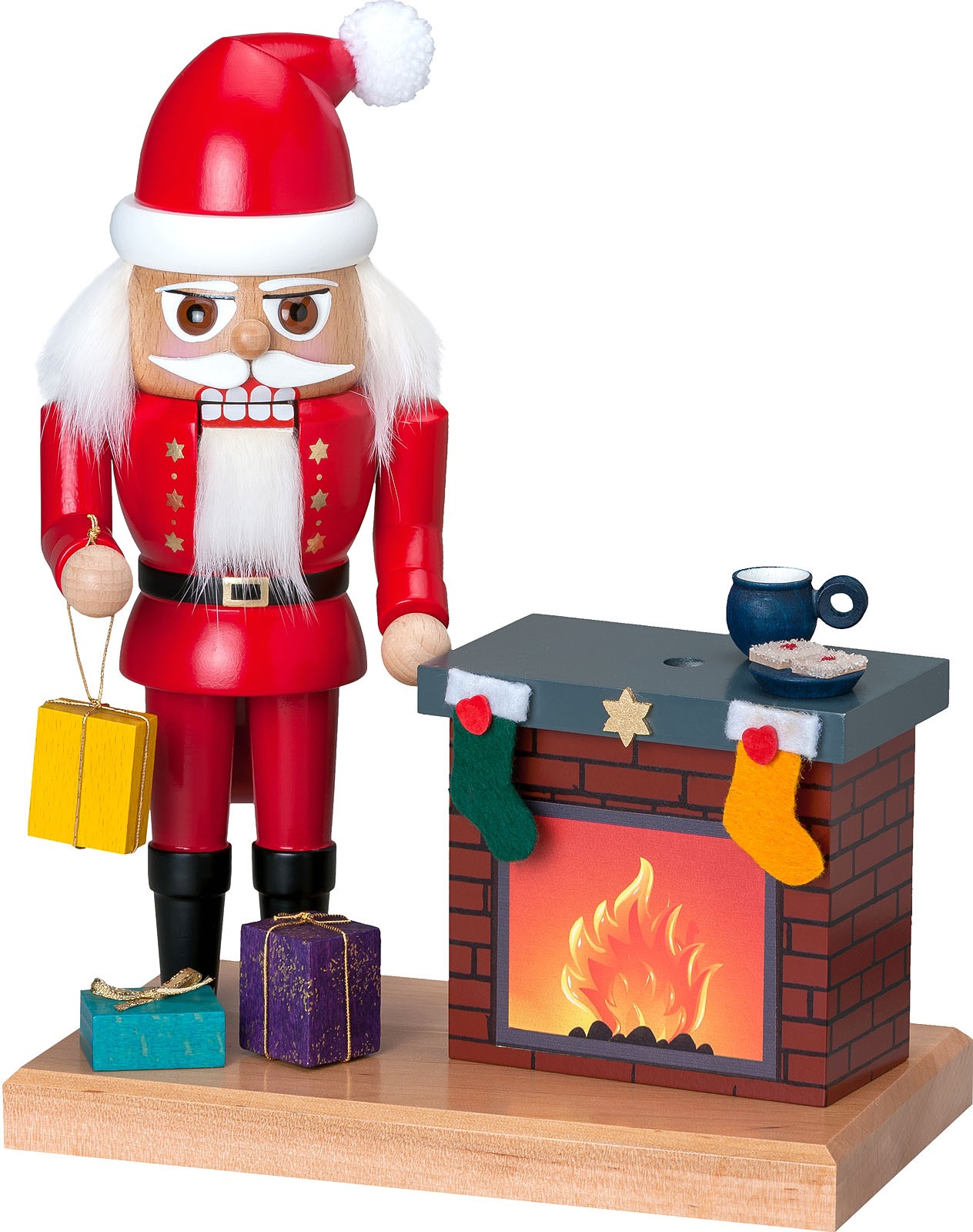 KWO Nussknacker Weihnachtsmann mit Kamin