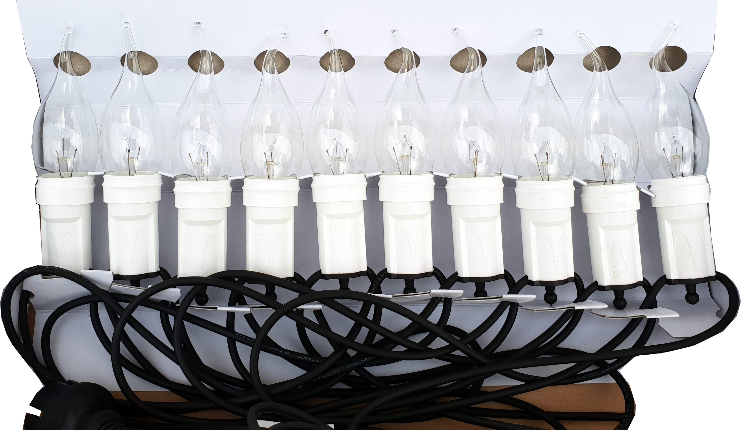 Außenlichterkette für Außenschwibbögen ab 2m 10 elektr. Kerzen für 64