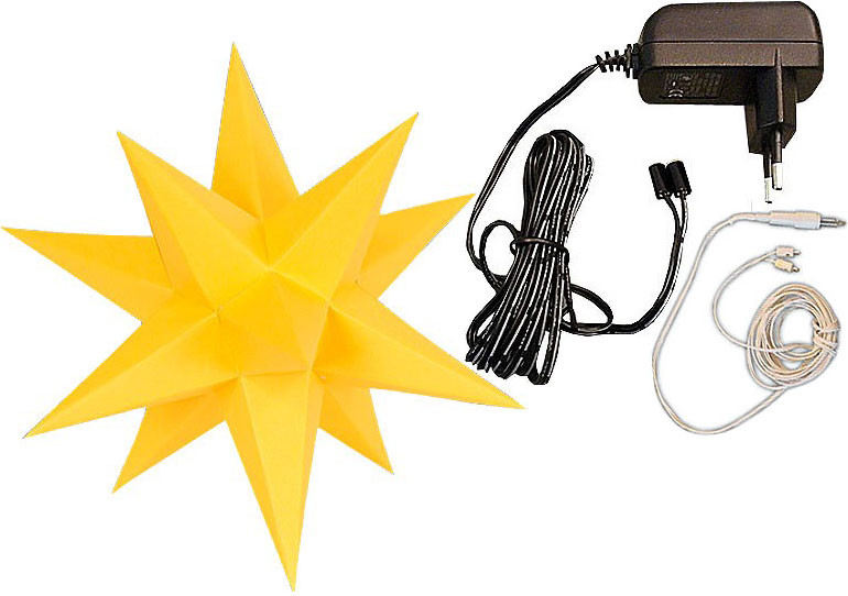 Marienberger Adventstern - altgold, mit Beleuchtung