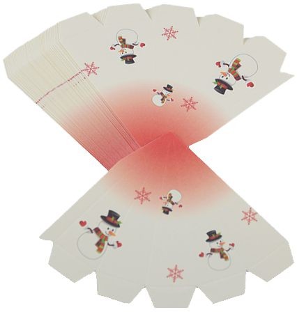 Bastelset 3er-Set Marienberger Adventssterne - Schneemann, creme, rote Spitze