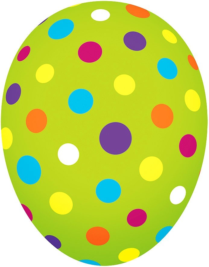 Nestler Osterei grün mit bunten Punkten, 18 cm