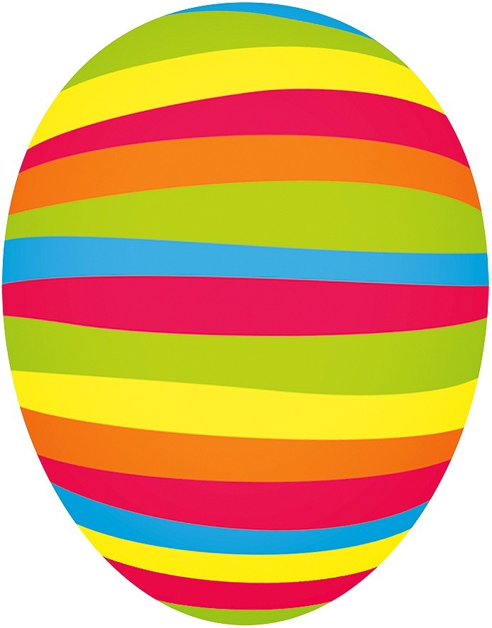 Nestler Osterei - bunte Streifen, 18 cm