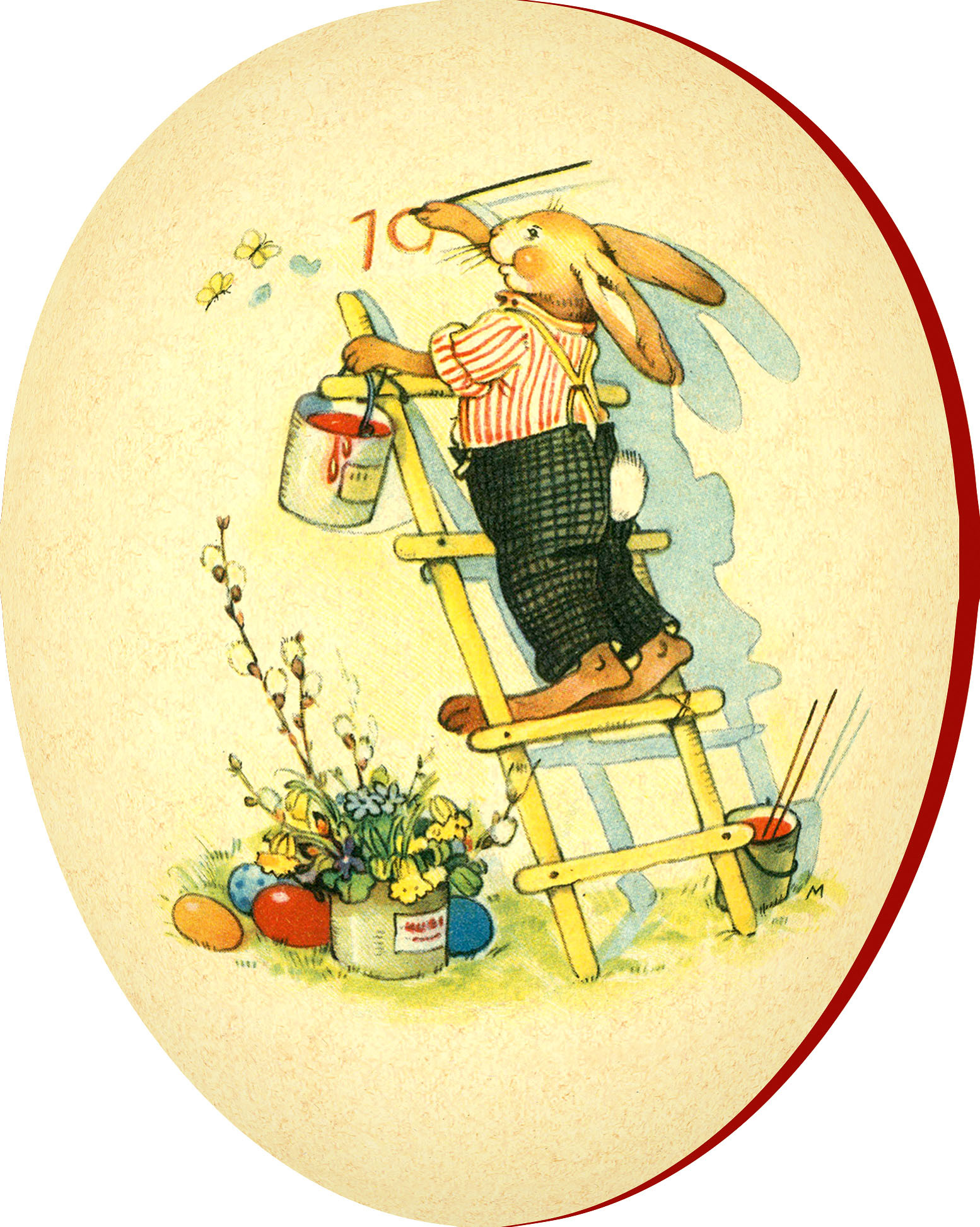 Nestler Osterei Hase auf Leiter, 12 cm