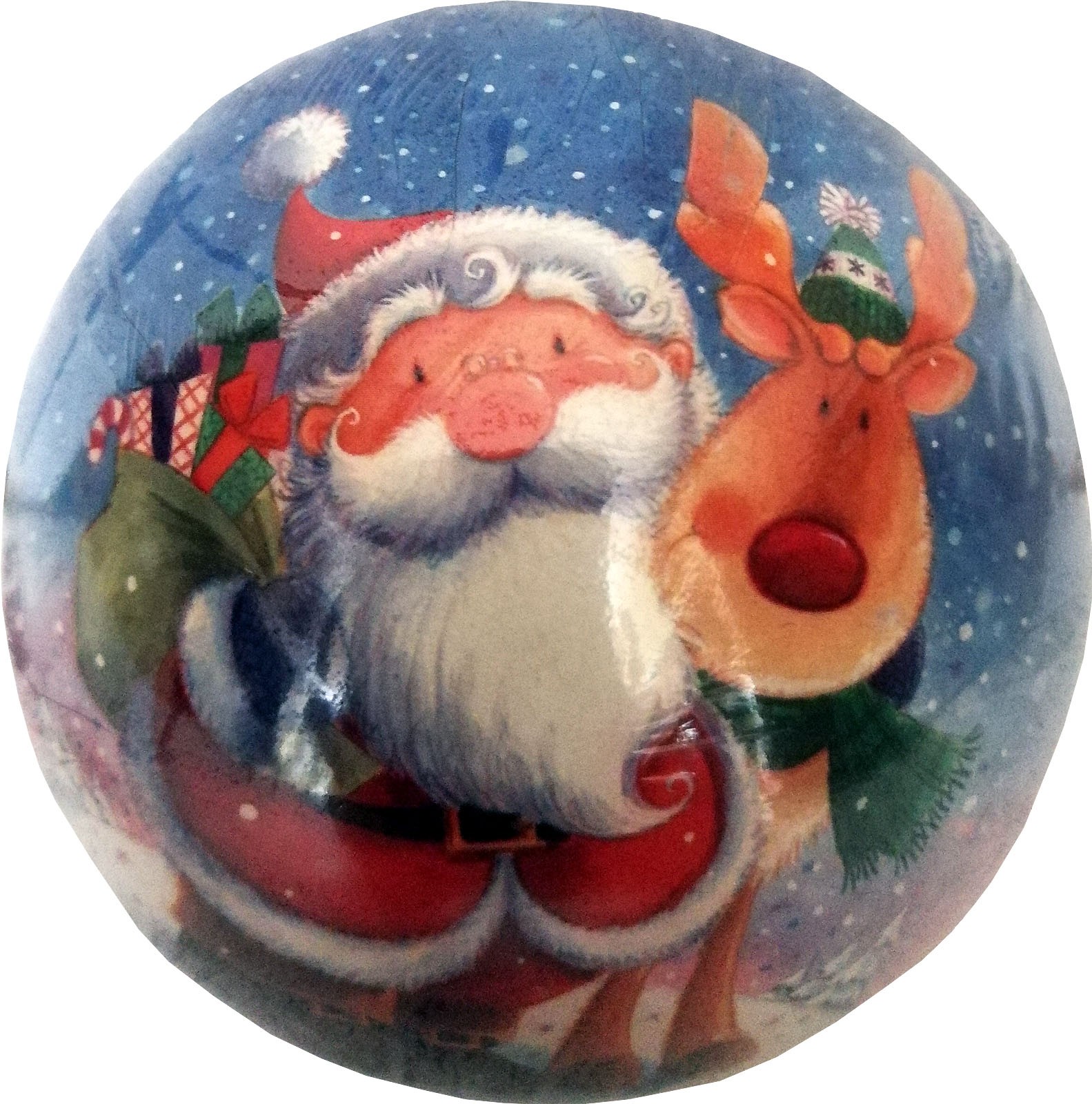 Weihnachtskugeln - Weihnachtsmann mit Rentier Weihnachtskugeln - Weihnachtsmann mit Rentier