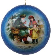 Weihnachtskugeln Vintage - blau, 10 cm