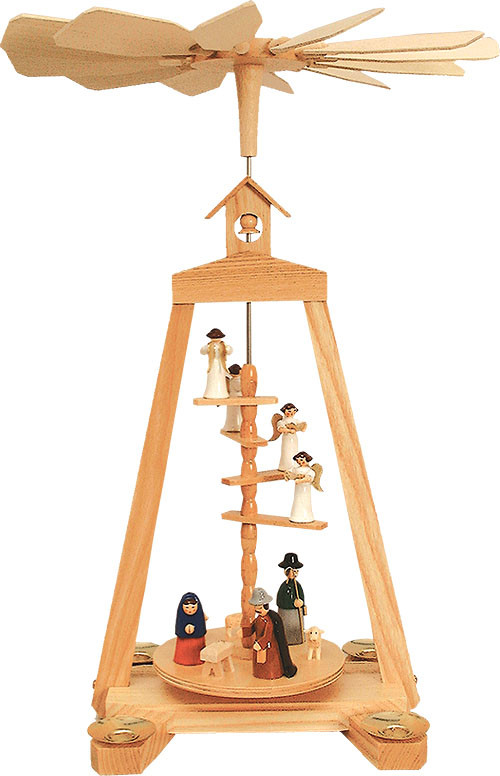 Seiffener Handwerksschau Treppenpyramide Geburt, farbig