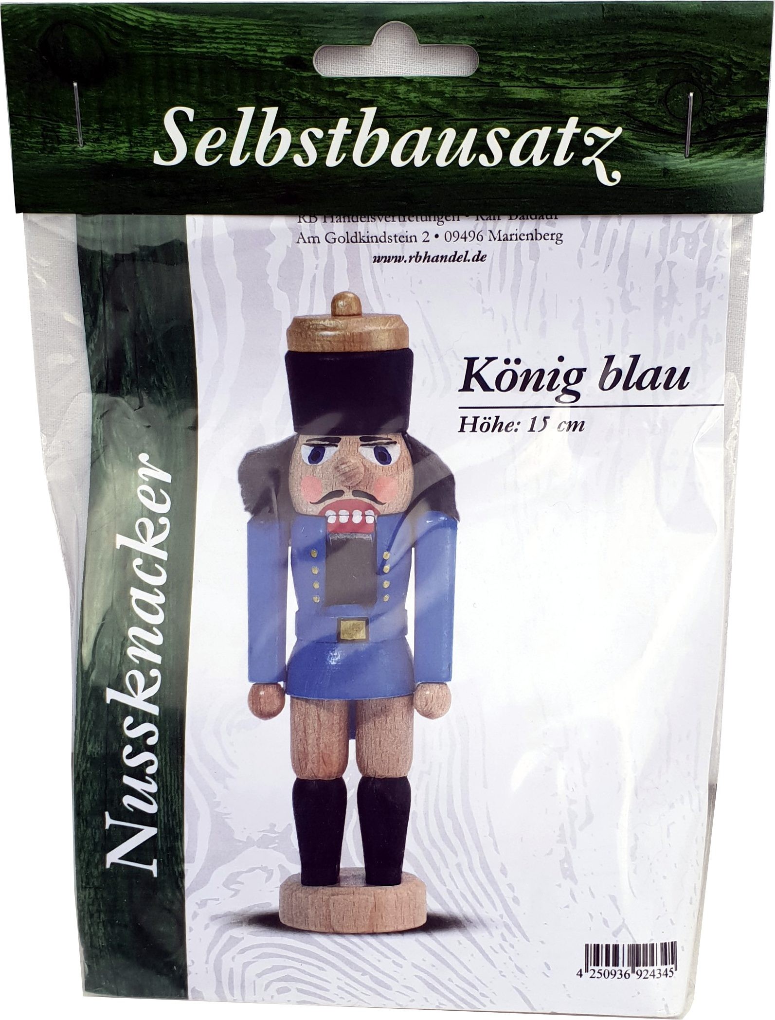 Selbstbausatz Nussknacker - König, blau