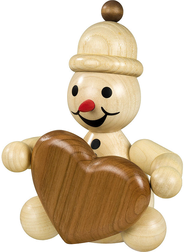 Drechslerei Volkmar Wagner Schneemann Junior mit Herz, mittel