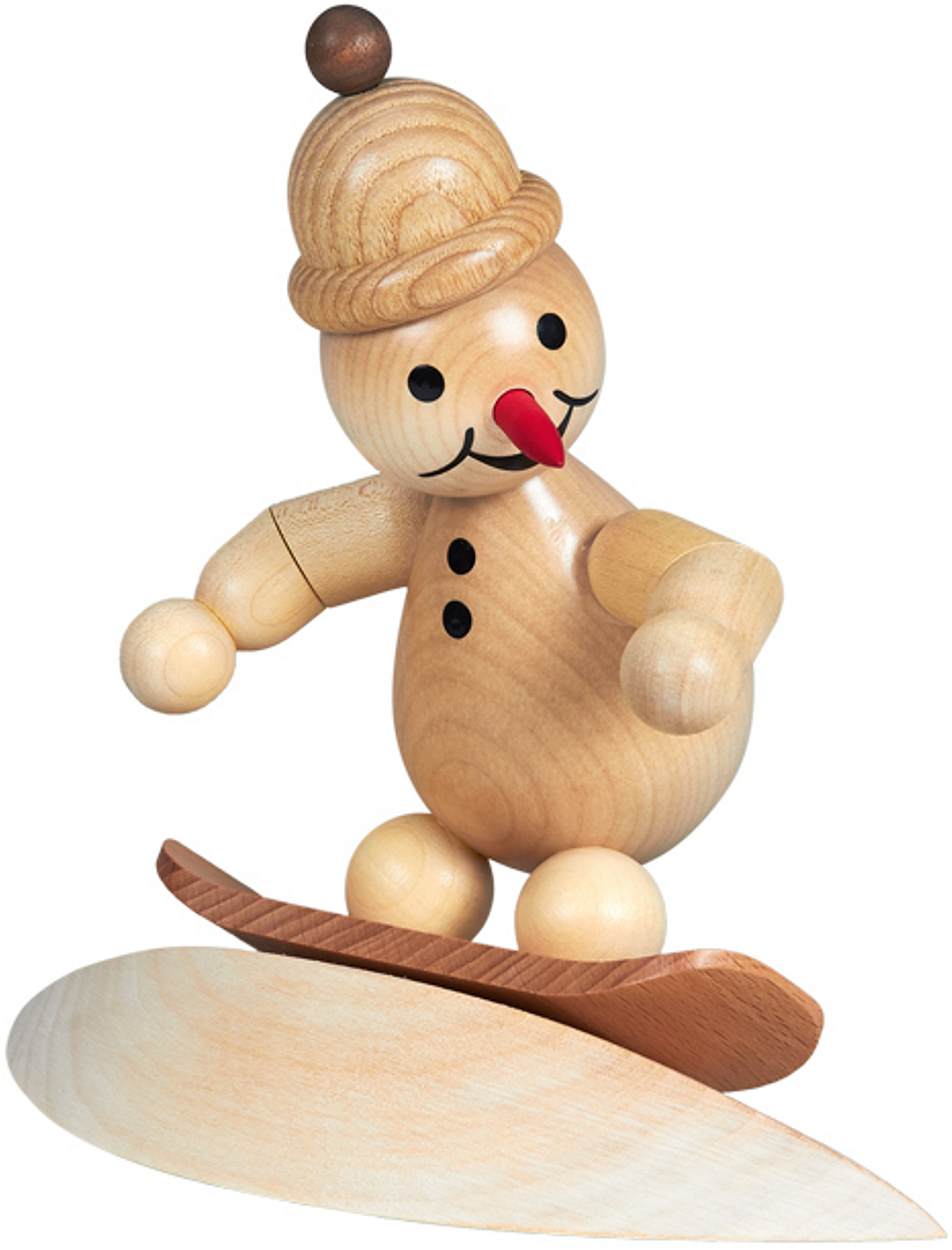 Drechslerei Volkmar Wagner Schneemann Junior - Snowboard auf Wehe, mittel
