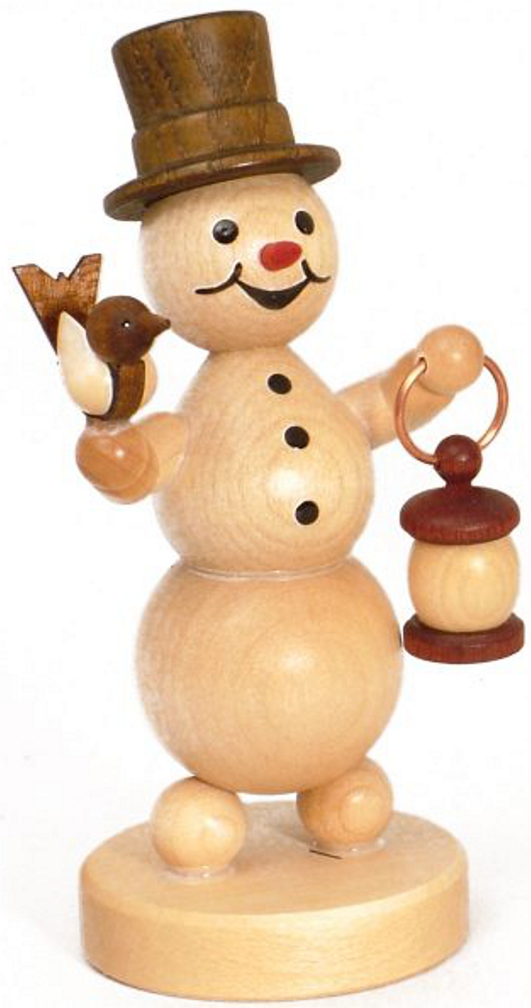 Drechslerei Volkmar Wagner Schneemann mit Vogel und Laterne, groß