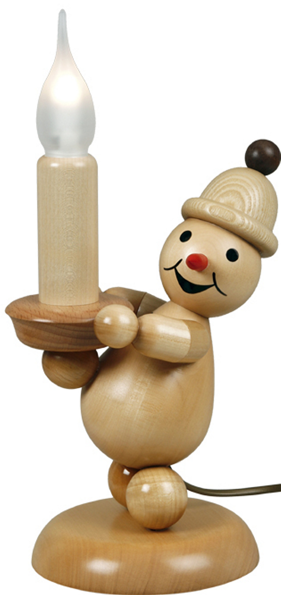 Drechslerei Volkmar Wagner Schneemann Junior Kerze, rechts, elektrisch, groß