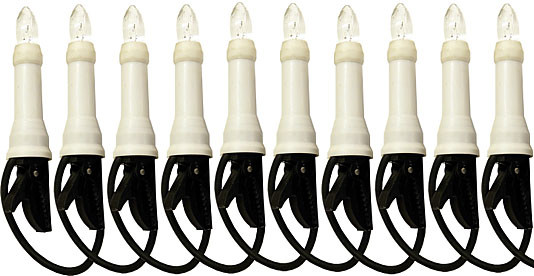 Außenlichterkette für Außenschwibbogen - 10 elektr. Kerzen (10 x 3W)