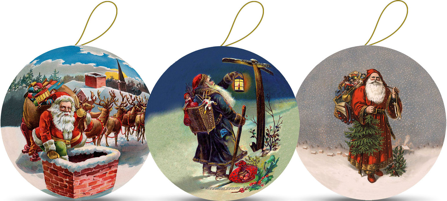 Weihnachtskugeln Väterchen Frost, 10 cm (3 Stück) für 8,70