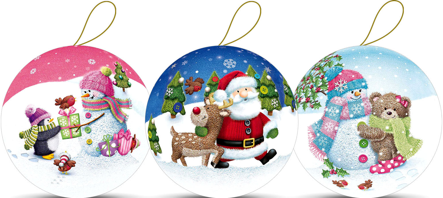 Weihnachtskugeln - Winterwald, 10 cm (3 Stück) Weihnachtskugeln - Winterwald, 10 cm (3 Stück)