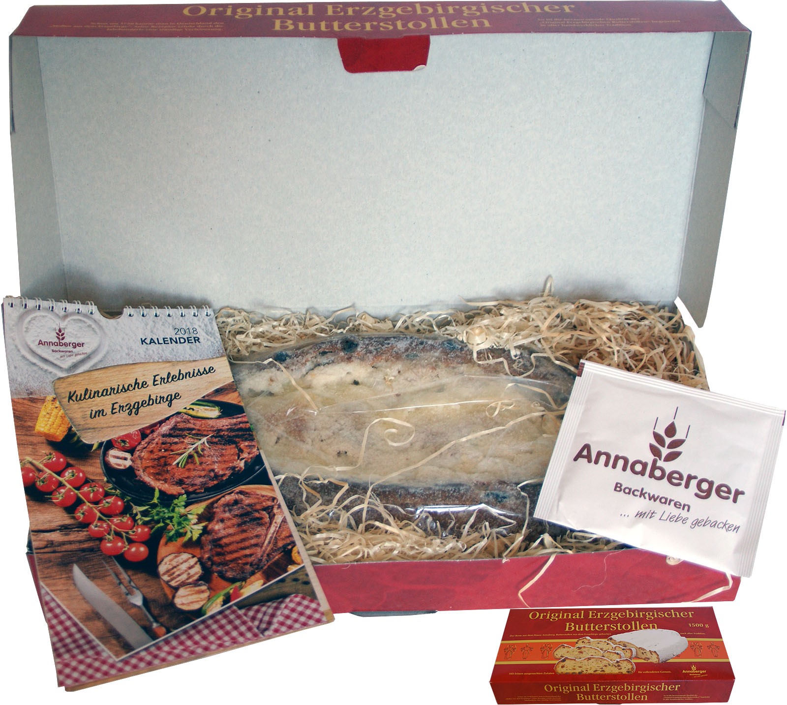 Original erzgebirgischer Butterstollen 1500g (Geschenkkarton) für 36,40