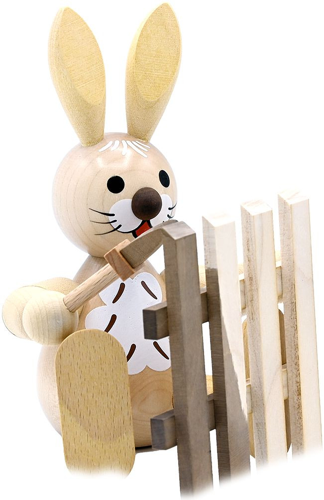 Drechslerei Volkmar Wagner Osterhase beim Zaunstreichen, mittelgroß