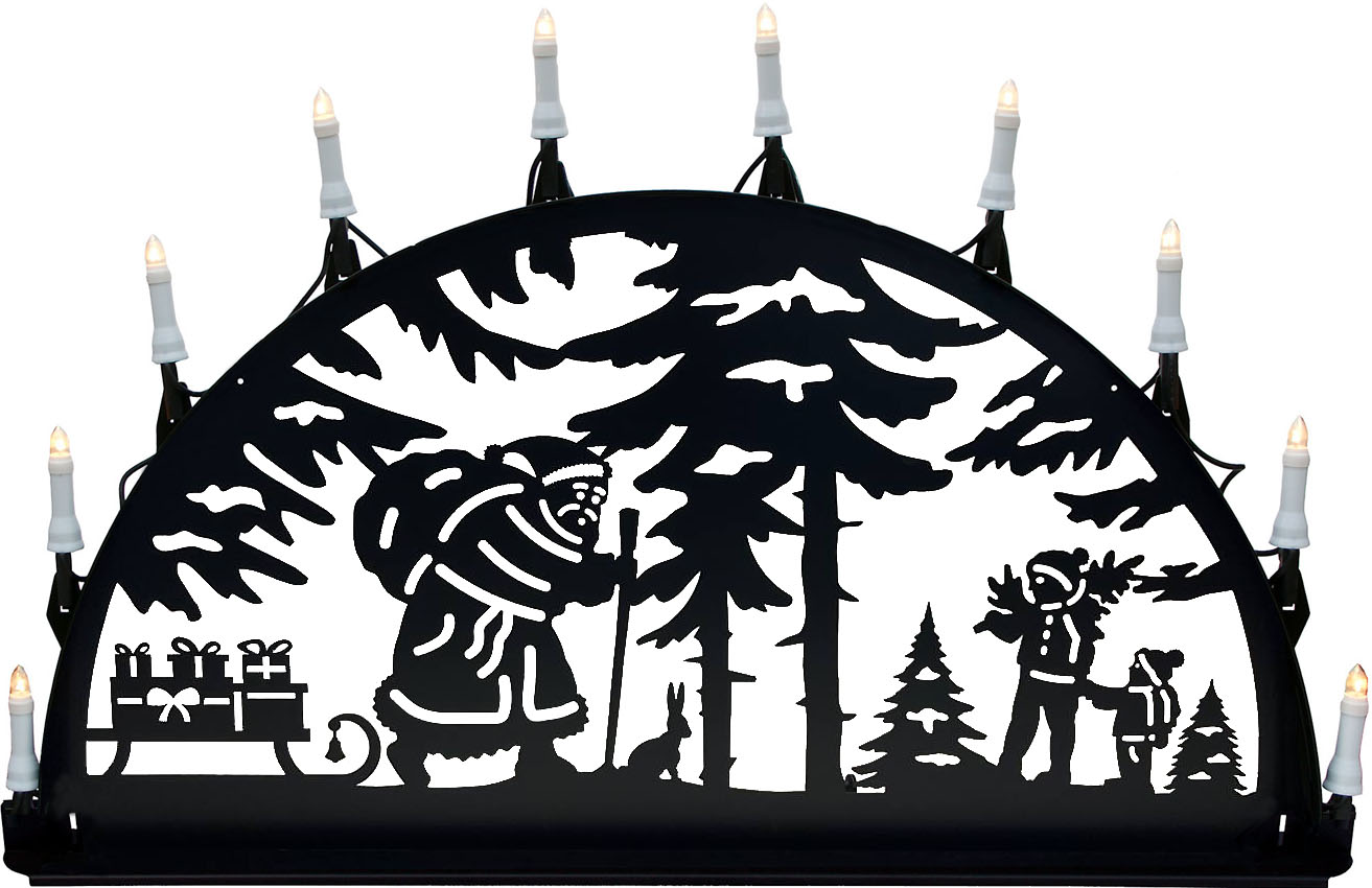 Außenschwibbogen aus Metall, Motiv - Santa Claus - 1,00 x 0,50 m