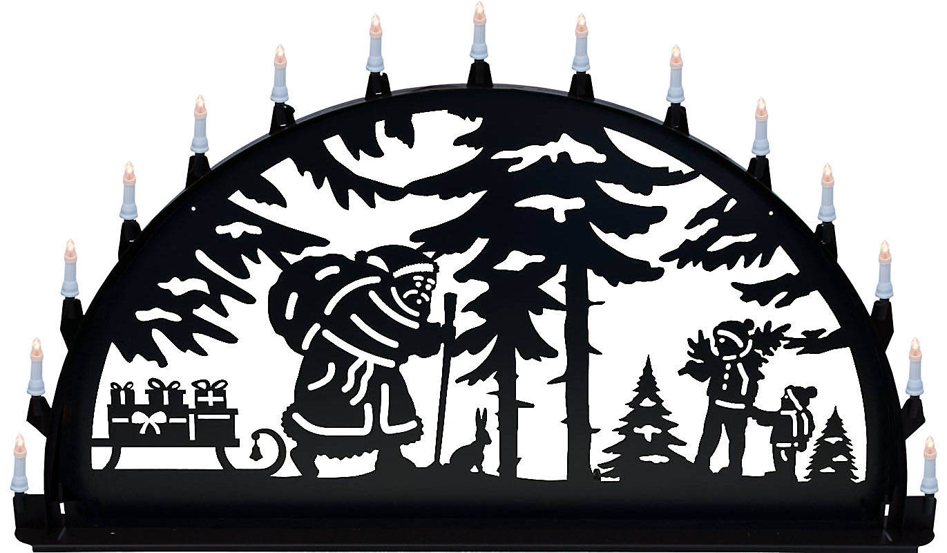 Außenschwibbogen aus Metall, Motiv - Santa Claus - 1,50 x 0,75 m