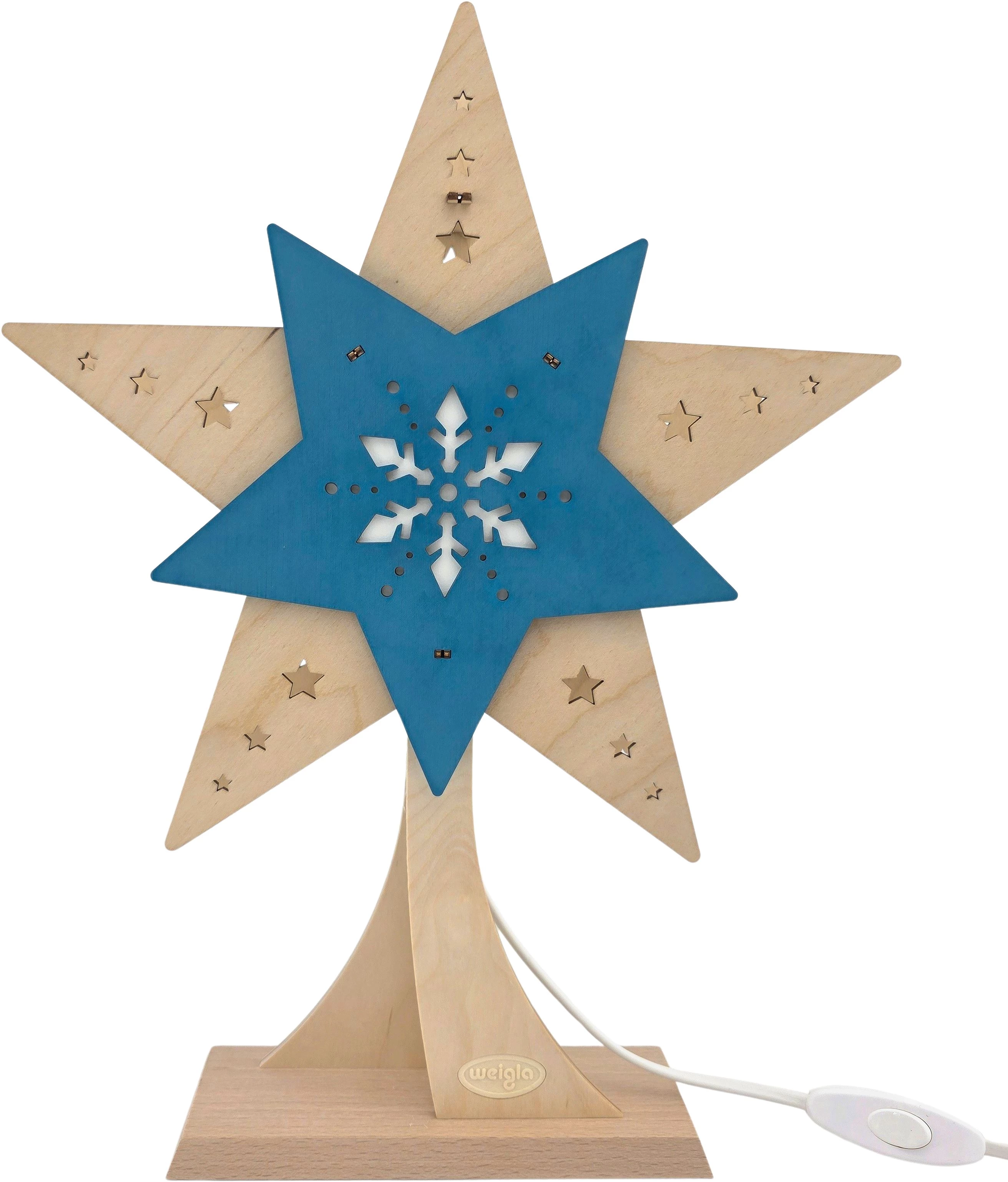 WEIGLA LED-Dekolicht Stern mit Ständer - Winterkristall