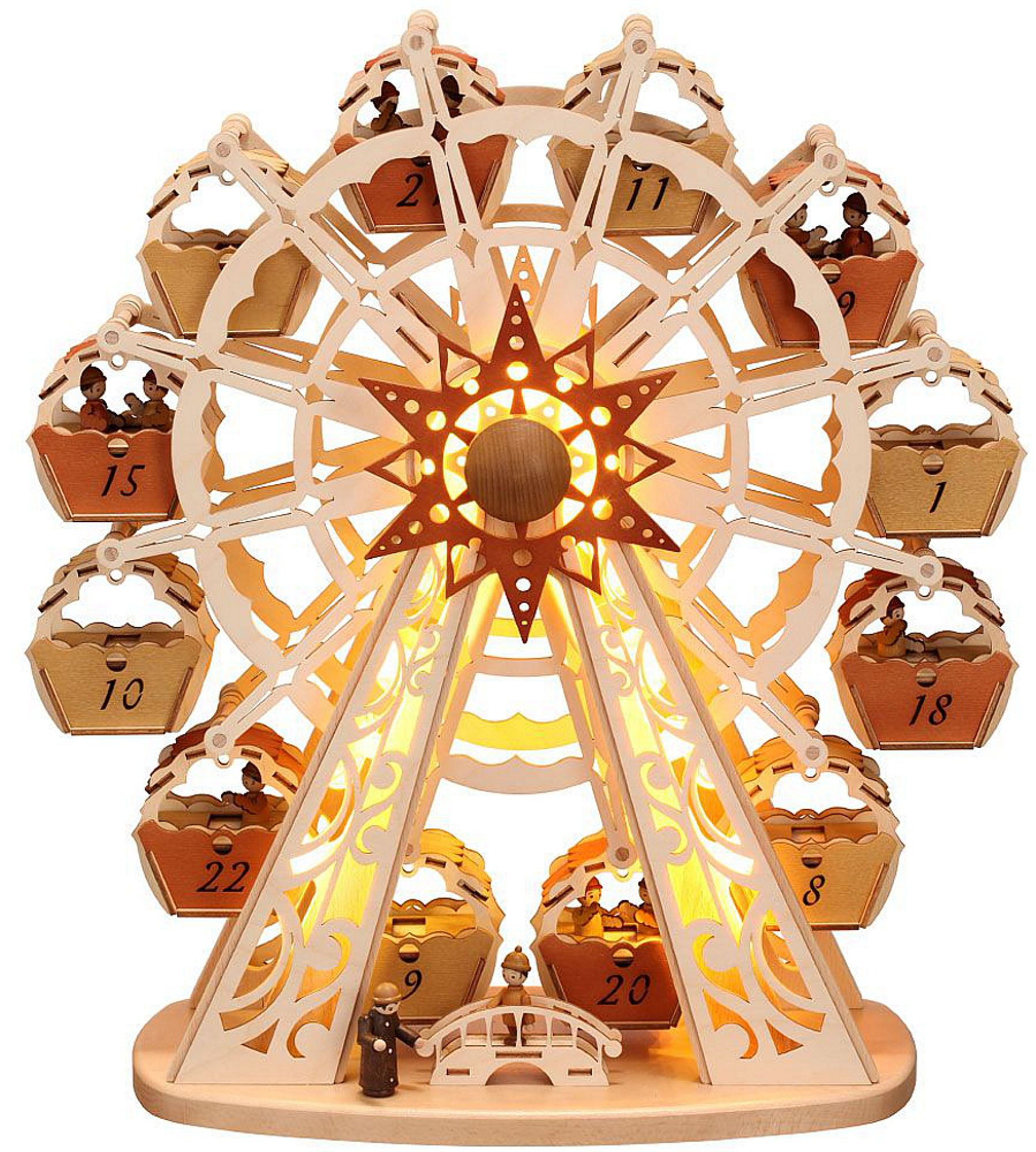 Weihnachtliches Riesenrad-Dekor – Drehbar, Mit Baum-Design, Acryl, Für Tisch Oder Kamin