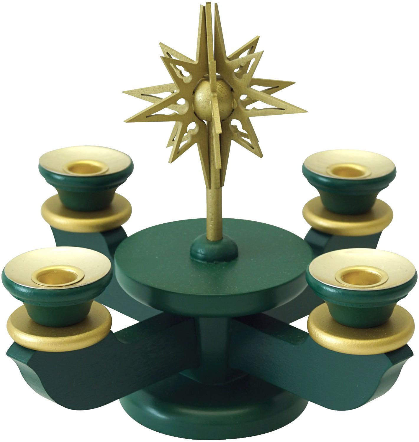 Zeidler Adventsleuchter grün - unbestückt, für Pyramidenkerzen