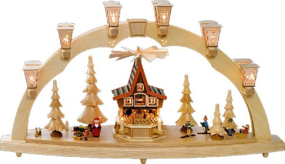 Richard Gläser Schwibbogen Weihnachtswald mit Adventshaus