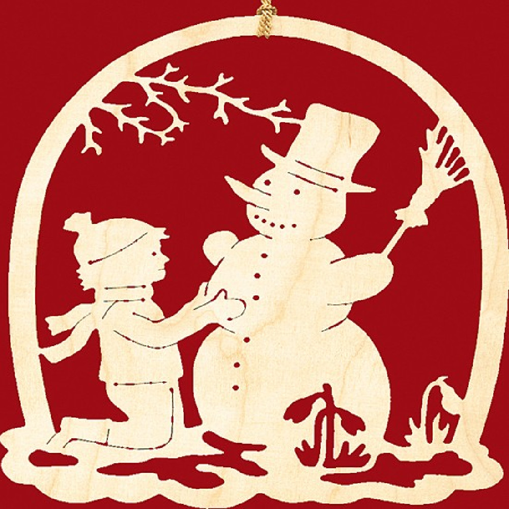 Taulin Fensterbild Weihnachten Junge mit Schneemann