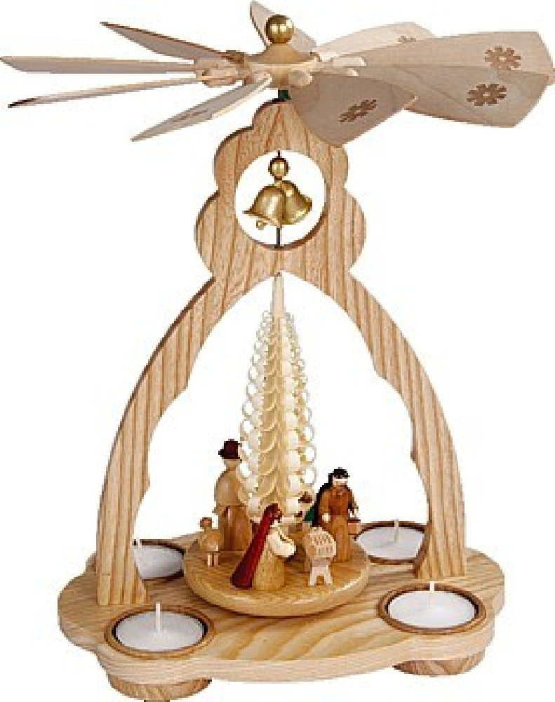 Richard Glässer Glockenpyramide für Teelichte, Christi Geburt