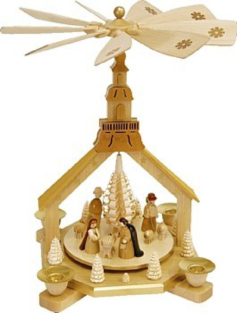 Richard Glässer Weihnachtspyramide, Kirche - Christi Geburt