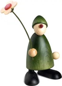 Björn Köhler Gratulant Phillip stehend mit Blume - groß, grün