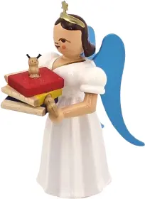 Blank Langrockengel mit Bücherwurm, farbig