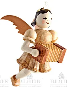 Blank Schwebeengel mit Harmonika, natur